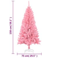 Kunstkerstboom met standaard 150 cm PVC roze 6