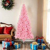 Kunstkerstboom met standaard 180 cm PVC roze 2