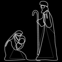 Kerstfiguren Jozef en Maria met 264 LED&amp;apos;s 40x55 en 38x100 cm 4