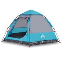 Kampeertent 4-persoons snelontgrendeling blauw 2