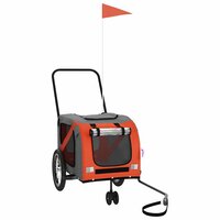 Fietskar voor huisdieren, oranje en grijs Oxford-stof en ijzer 2