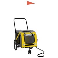 Fietskar voor huisdieren, geel en grijs Oxford-stof en ijzer 2