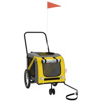 Fietskar voor huisdieren, geel en grijs Oxford-stof en ijzer 3