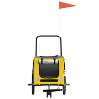 Fietskar voor huisdieren, geel en grijs Oxford-stof en ijzer 4