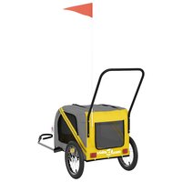 Fietskar voor huisdieren, geel en grijs Oxford-stof en ijzer 8