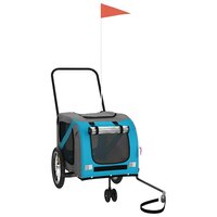 Fietskar voor huisdieren, blauw en grijs Oxford-stof en ijzer 2