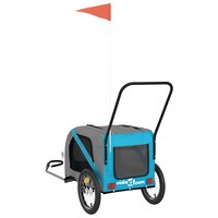 Fietskar voor huisdieren, blauw en grijs Oxford-stof en ijzer 8