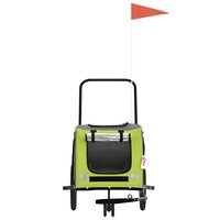 Fietskar voor huisdieren, groen en grijs Oxford-stof en ijzer 4