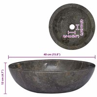 Gootsteen &Oslash;40x12 cm marmer grijs 9