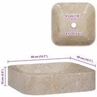 Gootsteen 40x40x10 cm marmer grijs 7