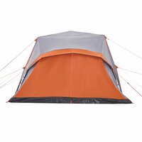Tent met luifel 9-persoons snelontgrendeling grijs en oranje 8