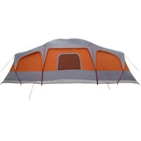 Familietent met verandakoepel 9persoons waterdicht grijs oranje 8