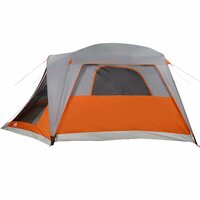 Gezinstent met luifel 6-persoons waterdicht grijs en oranje 8