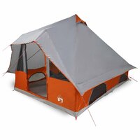 Familie Tipi Tent met dak Grijs en Oranje 358 x 296 x 258 cm 3