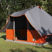 Familie Tipi Tent met dak Grijs en Oranje 358 x 296 x 258 cm 4