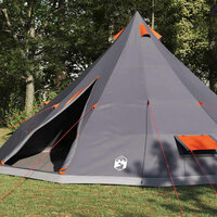 Familie Tipi Tent met dak Grijs en Oranje 560 x 560 x 300 cm 4