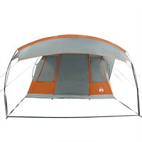 Tunneltent 5-persoons waterdicht grijs en oranje 7