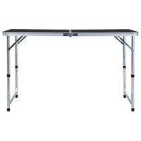 Campingtafel inklapbaar 120x60 cm aluminium grijs 3