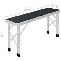 Campingtafel inklapbaar met 2 banken aluminium grijs 8