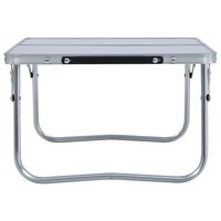 Campingtafel inklapbaar 60x40 cm aluminium wit 3