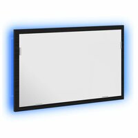 Badkamerspiegel met LED-verlichting 60x8,5x37 cm zwart eiken 3