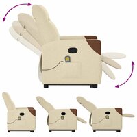 Sta-op-massagestoel verstelbaar stof cr&egrave;mekleurig 8