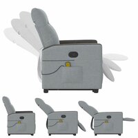 Sta-op-massagestoel verstelbaar stof lichtgrijs 8