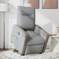 Sta-op-massagestoel verstelbaar stof lichtgrijs 3