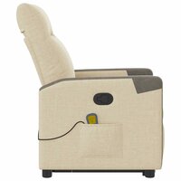 Sta-op-massagestoel verstelbaar stof cr&egrave;mekleurig 6