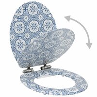 Toiletbrillen 2 st met soft-close deksels MDF porseleinontwerp 3