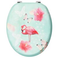Toiletbrillen met deksel 2 st flamingo MDF 5
