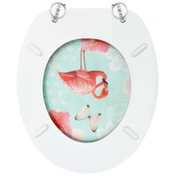 Toiletbrillen met deksel 2 st flamingo MDF 6