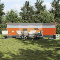 Windscherm camping waterdicht 510x153 cm grijs en oranje 3