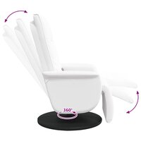 Massagestoel verstelbaar met voetensteun kunstleer wit 7