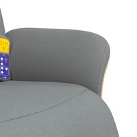 Massagestoel verstelbaar met voetensteun stof lichtgrijs 8