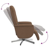 Massagestoel verstelbaar met voetensteun stof bruin 6