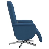 Massagestoel verstelbaar met voetensteun stof blauw 4