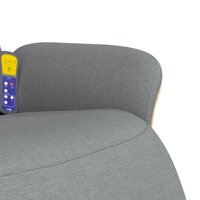 Massagestoel verstelbaar met voetensteun stof lichtgrijs 8