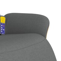 Massagestoel verstelbaar met voetensteun stof donkergrijs 8