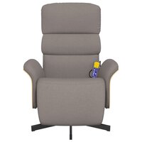 Massagestoel verstelbaar met voetensteun stof taupe 3