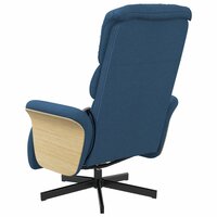 Massagestoel verstelbaar met voetensteun stof blauw 5