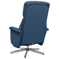 Massagestoel verstelbaar met voetensteun stof blauw 6