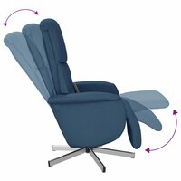 Massagestoel verstelbaar met voetensteun stof blauw 7