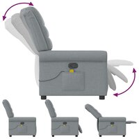 Massagestoel verstelbaar stof lichtgrijs 6