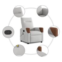 Massagestoel verstelbaar stof wolk grijs 8