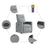 Massagestoel verstelbaar stof lichtgrijs 8