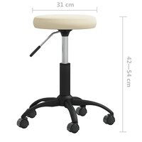 Bureaustoel cr&egrave;mekleurig fluweel 7