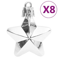 111-delige Kerstballenset polystyreen zilverkleurig 8