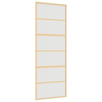 Schuifdeur 76x205 cm mat ESG-glas en aluminium goudkleurig 2