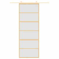 Schuifdeur 76x205 cm mat ESG-glas en aluminium goudkleurig 3